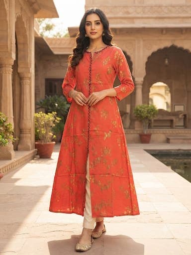 Elegant A-Line Reyon Kurti