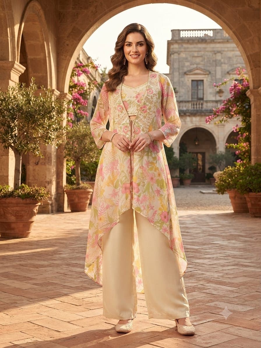 Indo-Western Three-Piece Dress