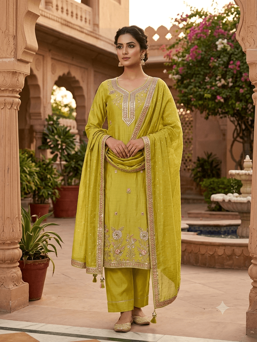Natural Crape 3-Piece Suit