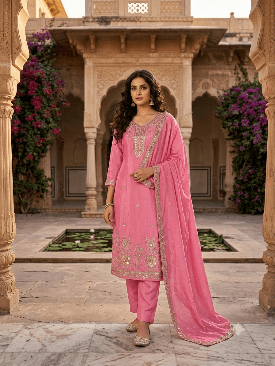 Natural Crape 3-Piece Suit
