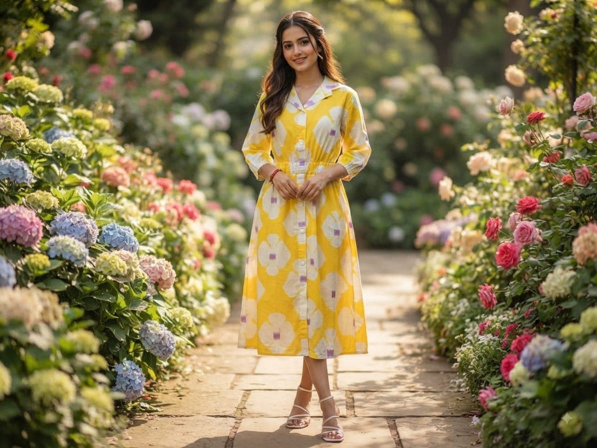 Pure Cotton Midi Dress