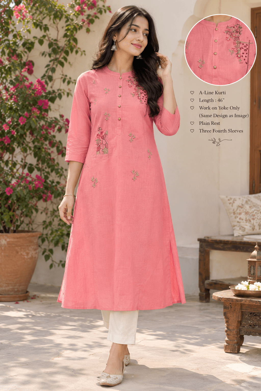 Pure Cotton A-Line Kurti