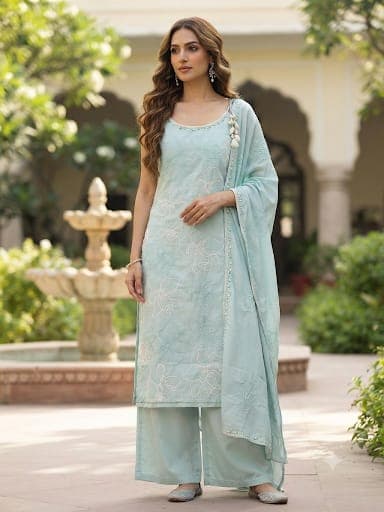 Elegant pure cotton three-piece suit